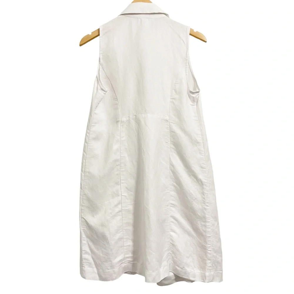 J. Jill Open Front Linen Blend Longline White Vest NWT Size XS Petite